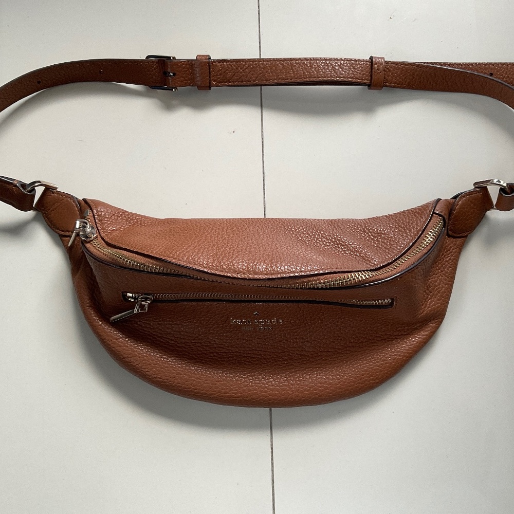 Kate Spade pebble leather waist bag.